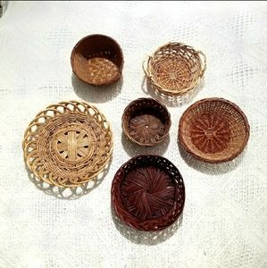 Anthro Boho Farmhouse Rustic Wicker Baskets